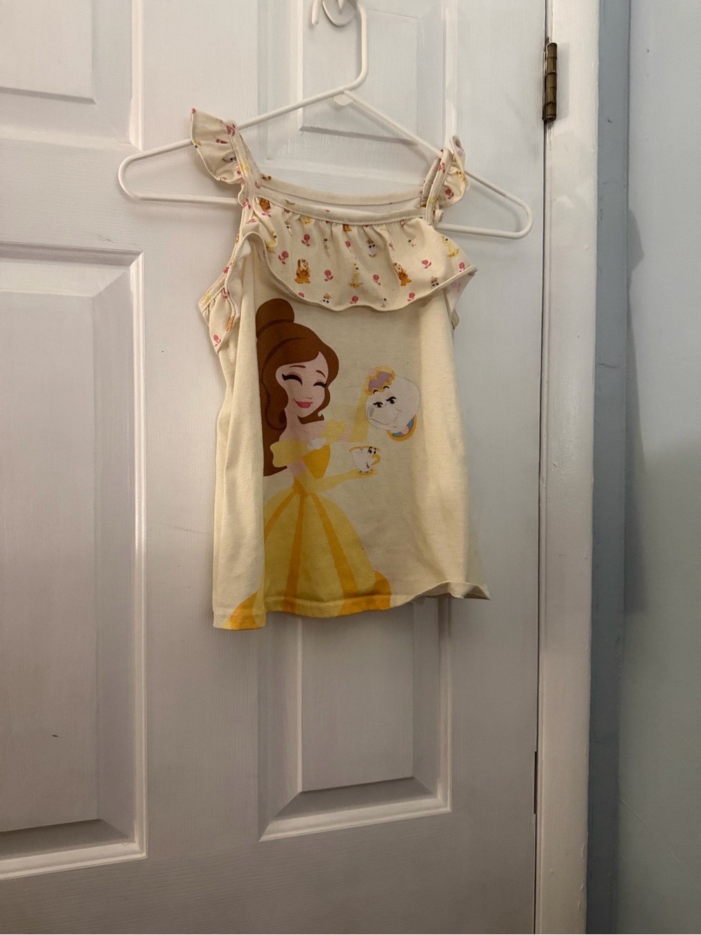 Disney Store Girls 9/10 Belle Beauty and the Beast Ruffle Tank Top